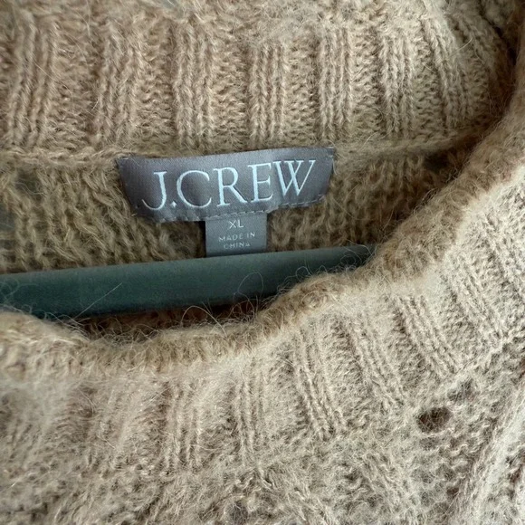 J.Crew Tan Wool Cozy Soft Pullover Knit Sweater X-Large Grandpa Classic Cottage - Picture 4 of 5